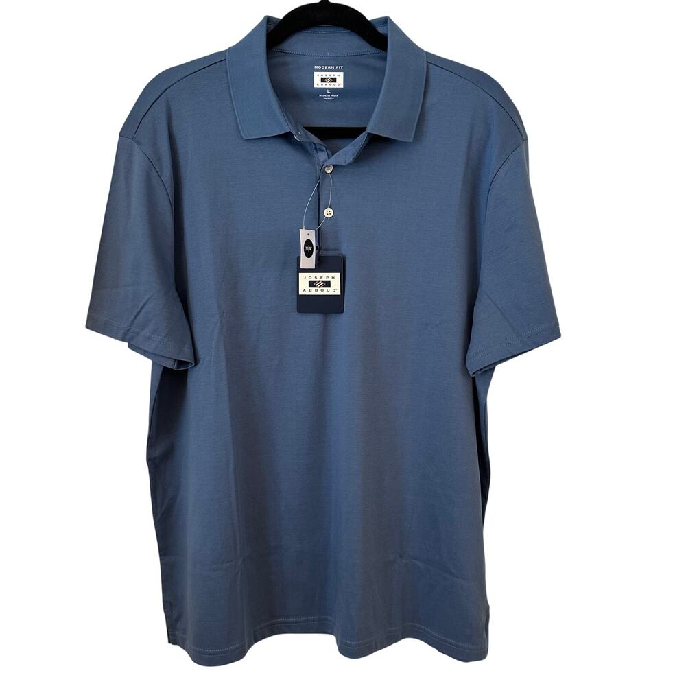 Joseph Abboud NWT Large Modern Fit Blue Luxe Polo 100% Cotton
